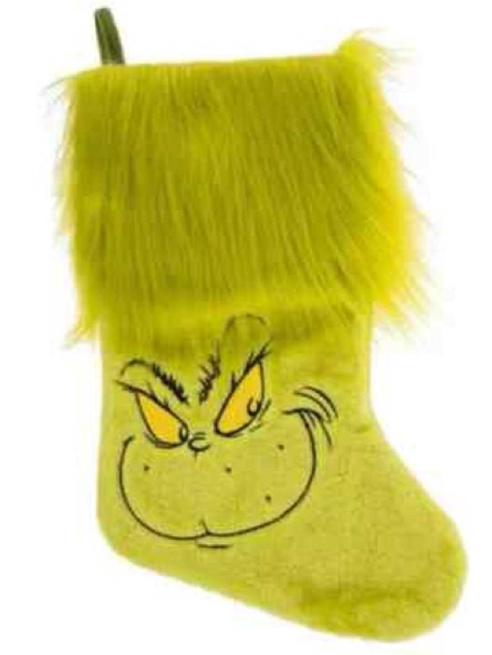 Grinch Fuzzy Yellow Kids Christmas Stocking